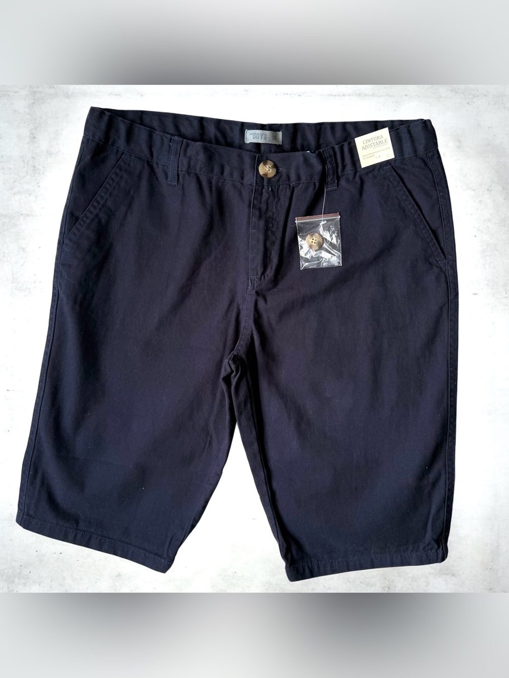 Kids Classic Navy Cotton-Blend Chino Shorts